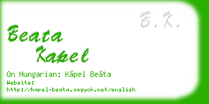 beata kapel business card