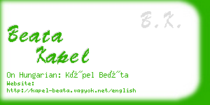 beata kapel business card